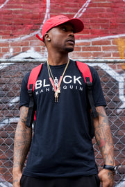 BLACK MANNEQUIN - Black Classic "RED V" Crew Neck T-Shirt