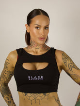 Load image into Gallery viewer, BLACK MANNE"QUEEN" - Black Cut Out Crop