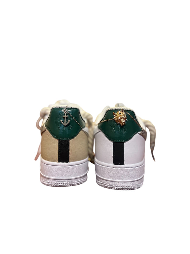 “Custom” Gucci Black/Green/Tan Double Swoosh Air Force One Size 11.5