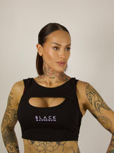 Load image into Gallery viewer, BLACK MANNE"QUEEN" - Black Cut Out Crop