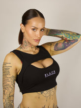 Load image into Gallery viewer, BLACK MANNE"QUEEN" - Black Cut Out Crop
