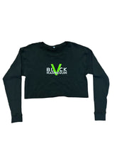 Load image into Gallery viewer, BLACK MANNE"QUEEN" -  Slime Varsity Crop Sweatshirt