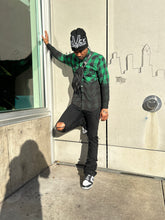 Load image into Gallery viewer, BLACK MANNEQUIN  - Dipped Flannel - Money Green