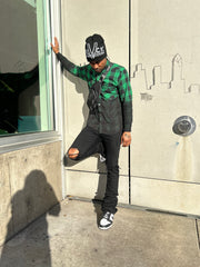 BLACK MANNEQUIN  - Dipped Flannel - Money Green
