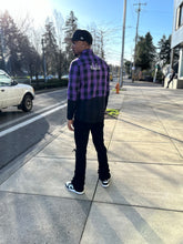 Load image into Gallery viewer, BLACK MANNEQUIN  - Dipped Flannel - Eggplant Purple