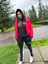 Load image into Gallery viewer, BLACK MANNE"QUEEN" -  Pretty Girl Red Puffer