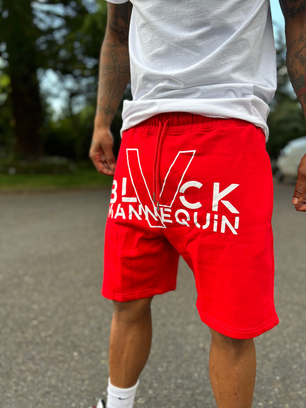 BLACK MANNEQUIN  - Big V Shorts - Red
