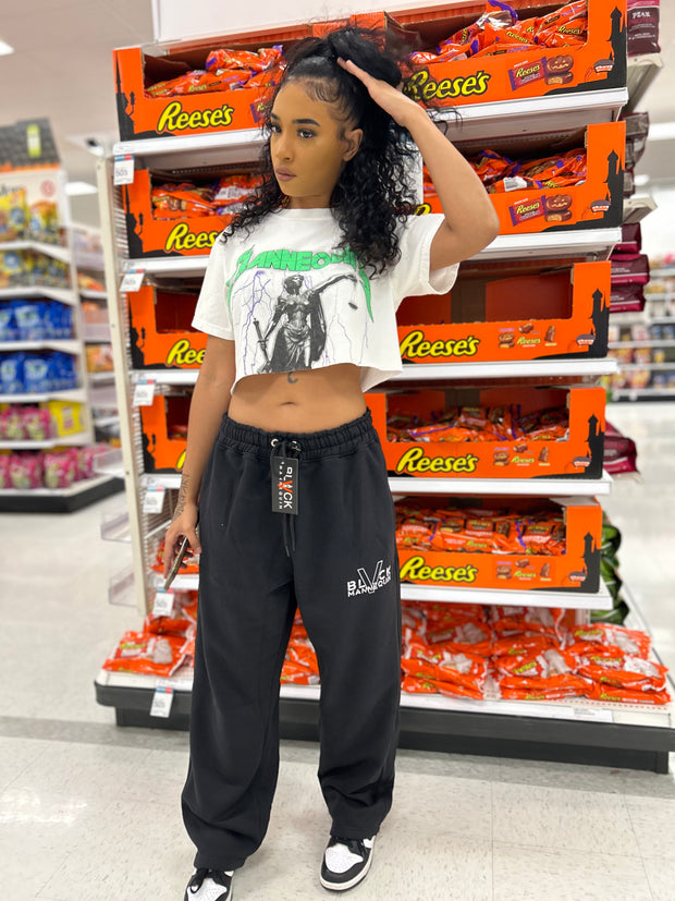 BLACK MANNEQUIN  - Black Wide Leg Sweatpants