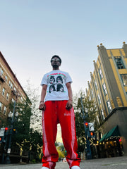 BLACK MANNEQUIN  - Striped Sweatpants Red