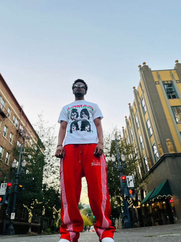 BLACK MANNEQUIN  - Striped Sweatpants Red
