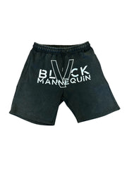 BLACK MANNEQUIN  - Garment Dyed Big V Shorts - Black