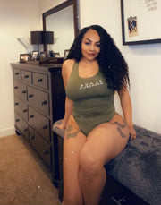 BLACK MANNE"QUEEN" - New Olive Bodysuit
