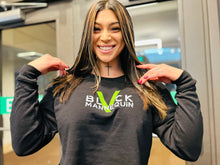 Load image into Gallery viewer, BLACK MANNE"QUEEN" -  Slime Varsity Crop Sweatshirt