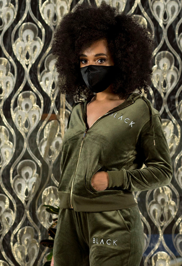 BLACK MANNE"QUEEN" - Less is More Velour 2 Piece Olive Green