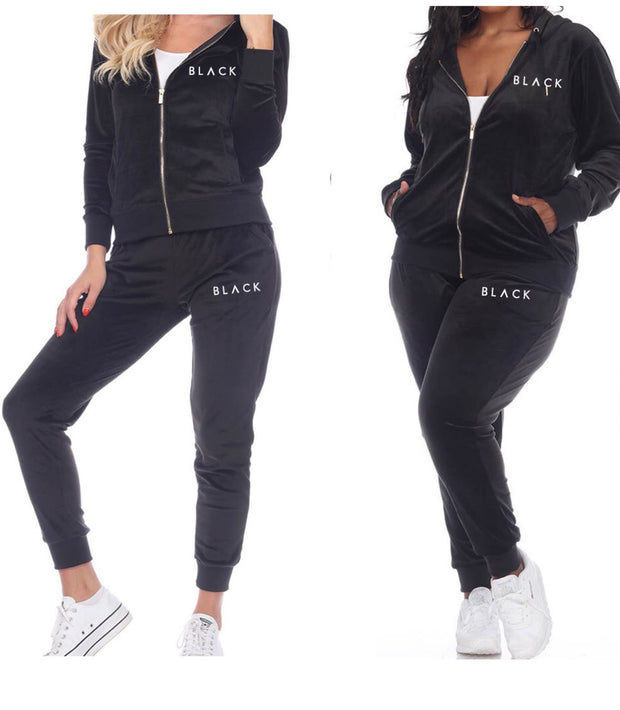 BLACK MANNE"QUEEN" - Less is More Velour 2 Piece Black
